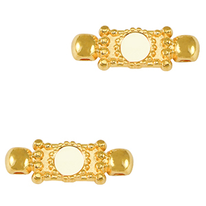 Anh&auml;nger Metall DQ Connector Gold-ivory white (nikkelvrij)