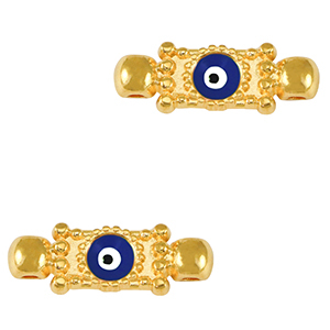 Anh&auml;nger Metall DQ Zwischenst&uuml;ck Evil Eye Gold-dark blue (nikkelvrij)