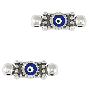 Anh&auml;nger Metall DQ Zwischenst&uuml;ck Evil Eye Antik silber-dark blue (nikkelvrij)