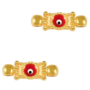 Anh&auml;nger Metall DQ Zwischenst&uuml;ck Evil Eye Gold-red (nikkelvrij)
