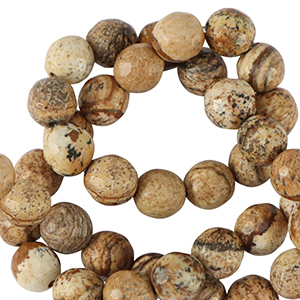 Perlen Naturstein Dalmatiner Jaspis 4mm Facett geschliffen Suntan bronze brown