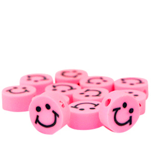 Perlen Polymer Smiley Pink