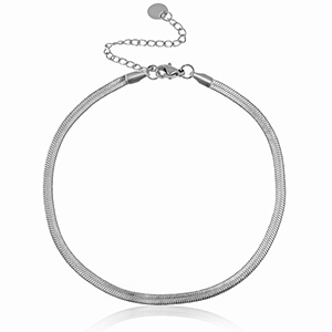 Stainless Steel - Rostfrei Stahl Fussketten Kettenglieder Schlangenkette Silber