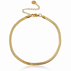 Stainless Steel - Rostfrei Stahl Fussketten Kettenglieder Schlangenkette Gold