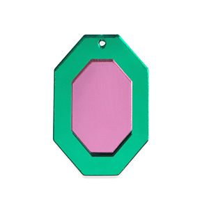 Statement-Anh&auml;nger Octagon Metallic green-pink