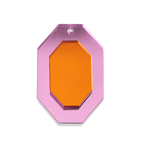 Statement-Anh&auml;nger Octagon Metallic pink-orange