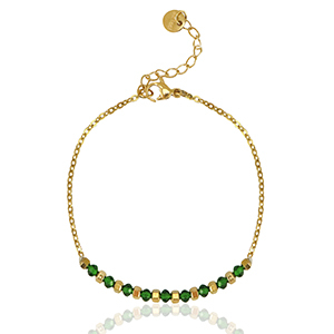 Stainless Steel - Rostfrei Stahl Armb&auml;nder Emerald blue-gold