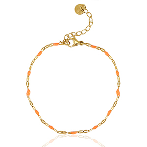 Stainless Steel - Rostfrei Stahl Armb&auml;nder Orange-gold