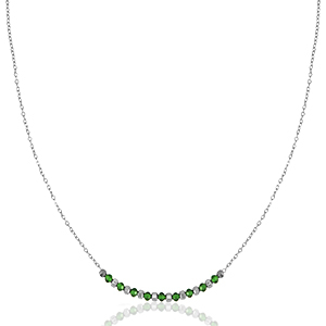 Stainless Steel - Rostfrei Stahl Kette Emerald green-silver