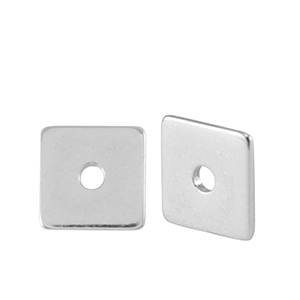 Perlen Metall DQ Disc Square 7mm Antik Silber (Nickelfrei)