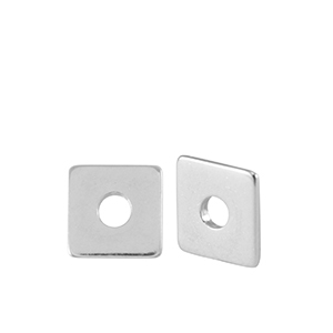 Perlen Metall DQ Disc Square 5mm Antik Silber (Nickelfrei)
