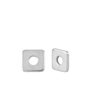 Perlen Metall DQ Disc Square 4mm Antik Silber (Nickelfrei)