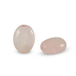 Perlen Naturstein Rosenquarz Oval Pale pink