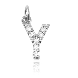 TQ Metall Brass Anh&auml;nger initial Y Silver