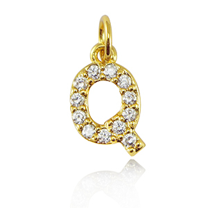 TQ Metall Brass Anh&auml;nger initial Q Gold