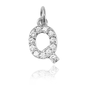 TQ Metall Brass Anh&auml;nger initial Q Silver