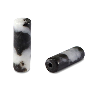 Perlen Naturstein Jaspis Tubes Black-white