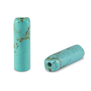 Perlen Naturstein Howlit Tubes Turquois