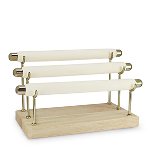 Schmuck Display f&uuml;r Ringe 3 Lagen Natural-gold