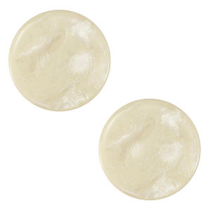 20 mm flach Polaris Elements Cabochon Jais Prosecco white