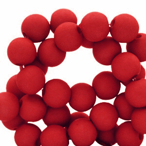 6 mm Perlen aus Acryl Crimson red