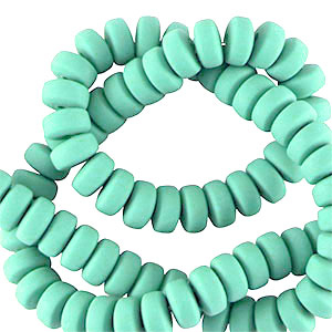 Rondell Perlen Polymer 7mm Turquoise green