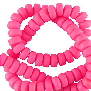 Rondell Perlen Polymer 7mm Bright pink