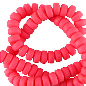 Rondell Perlen Polymer 7mm Neon coral pink