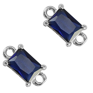 Zwischenst&uuml;cke Kristallglas Rectangle Royal blue-silver