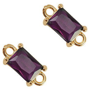 Zwischenst&uuml;cke Kristallglas Rectangle Purple-gold