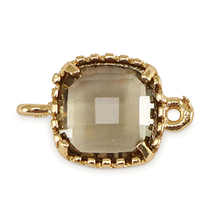 Zwischenst&uuml;cke Kristallglas Square Black diamond-gold