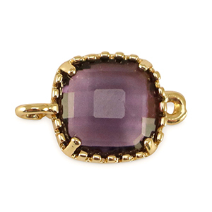 Zwischenst&uuml;cke Kristallglas Square Purple-gold