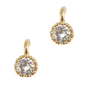 Anh&auml;nger aus Kristallglas 4mm Crystal-gold