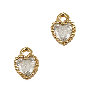 Anh&auml;nger aus Kristallglas Heart Crystal-gold