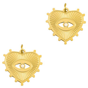 Anh&auml;nger aus Stainless Steel - Rostfreiem Stahl Eye of providence Heart Gold