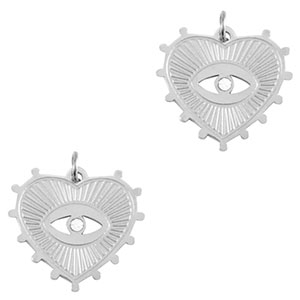 Anh&auml;nger aus Stainless Steel - Rostfreiem Stahl Eye of providence Heart Silver