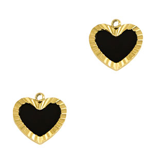 Anh&auml;nger aus Stainless Steel - Rostfreiem Stahl Heart Gold-black