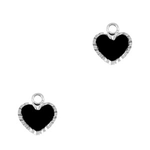 Anh&auml;nger aus Stainless Steel - Rostfreiem Stahl Heart Silver-black