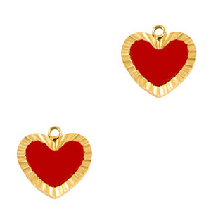 Anh&auml;nger aus Stainless Steel - Rostfreiem Stahl Heart Gold-red