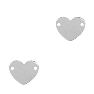 Anh&auml;nger aus Stainless Steel - Rostfreiem Stahl Zwischenst&uuml;ck Heart Silver
