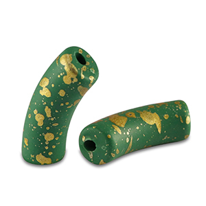 Perlen aus Acryl Tube matt Dark green-gold