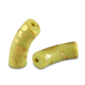 Perlen aus Acryl Tube matt Lime green-gold