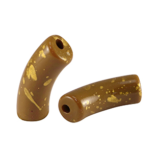 Perlen aus Acryl Tube shiny Brown-gold