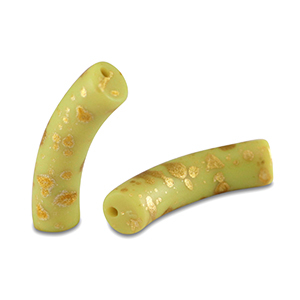 Perlen aus Acryl Tube matt Lime green-gold