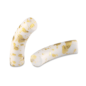 Perlen aus Acryl Tube matt White-gold