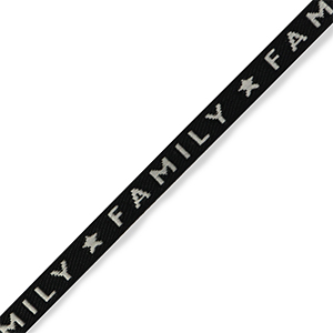 Schmucktextband "family" Black- grey