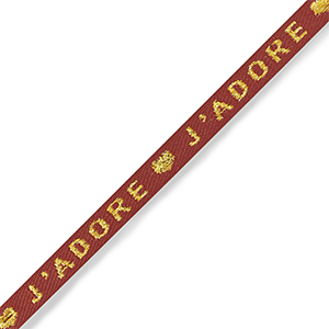 Schmucktextband "j'adore" Rust red