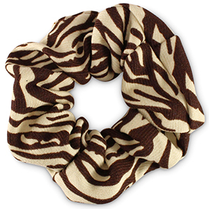 Haargummi Zebra-Print Cashmere white-brown