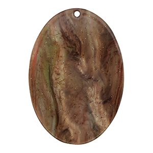 Anh&auml;nger aus Resin Oval Glitzer Multicolor brown