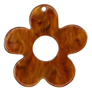 Anh&auml;nger aus Resin Blume Topaz brown